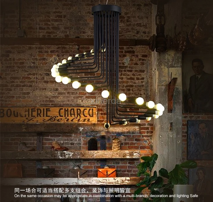 

Современный винтажный подвесной светильник в стиле лофт, винтажная лестница, 20/ 26 лампочек E27, комнатное украшение