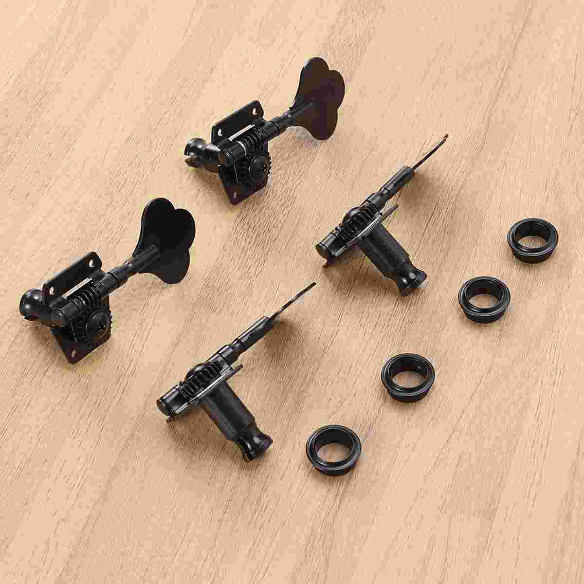 

4pcs Electric Bass Tuner Peg Black Guitar Open Gear Tuning Pegs Machine Heads for Precison Jazz Bass Guitar Replacement