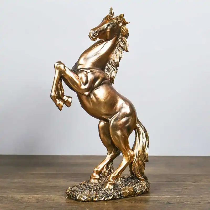 

Ретро фигурки лошадей статуя фэншуй животных скульптура из смолы для украшения дома и офиса, номер дома практичная спальня R562