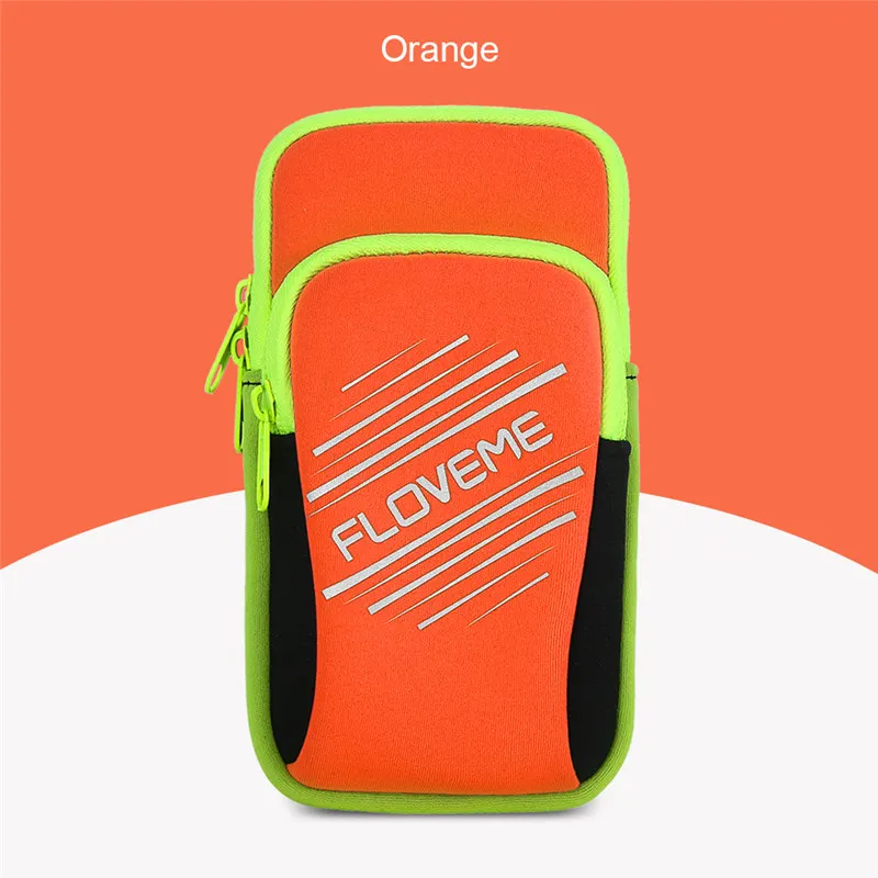 orange Floveme 5.5 дюймов Универсальный повязки чехол для iPhone 7 6 Plus x Lycra Sport Бег повязку чехол для samsung телефона для Xiaomi huawei - Цвет: orange