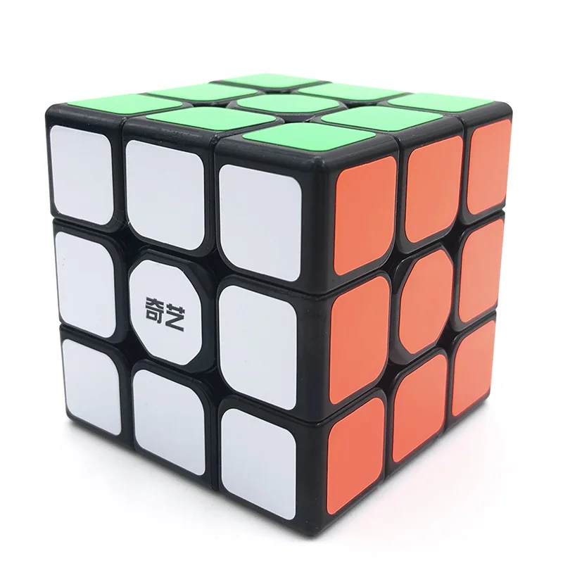 QiYi Профессиональный Кубик Рубика 3x3x3 5,7 см скорость для антистрессовых пазлов Neo Cubo Magico наклейка для детей и взрослых обучающие игрушки - Цвет: BLACK