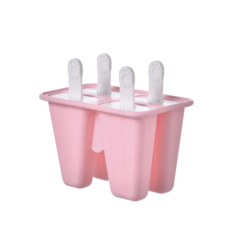 4PCS Силиконовая форма для льда, домашнее креативное мороженое эскимо, летняя форма, сделай сам, Формочки Для Мороженного «фруктовый лед», пищевой полипропилен h2 - Цвет: 4PCS