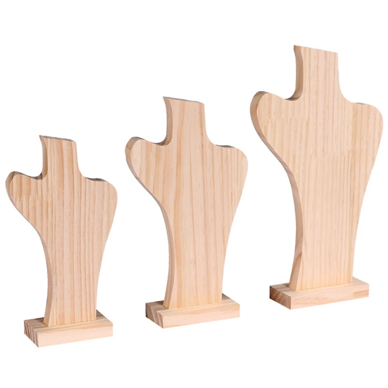 

Portrait Necklace Support Rack Holder Jewellry Wood Mannequin Bust for Necklace Jewelry Pendant Window Display