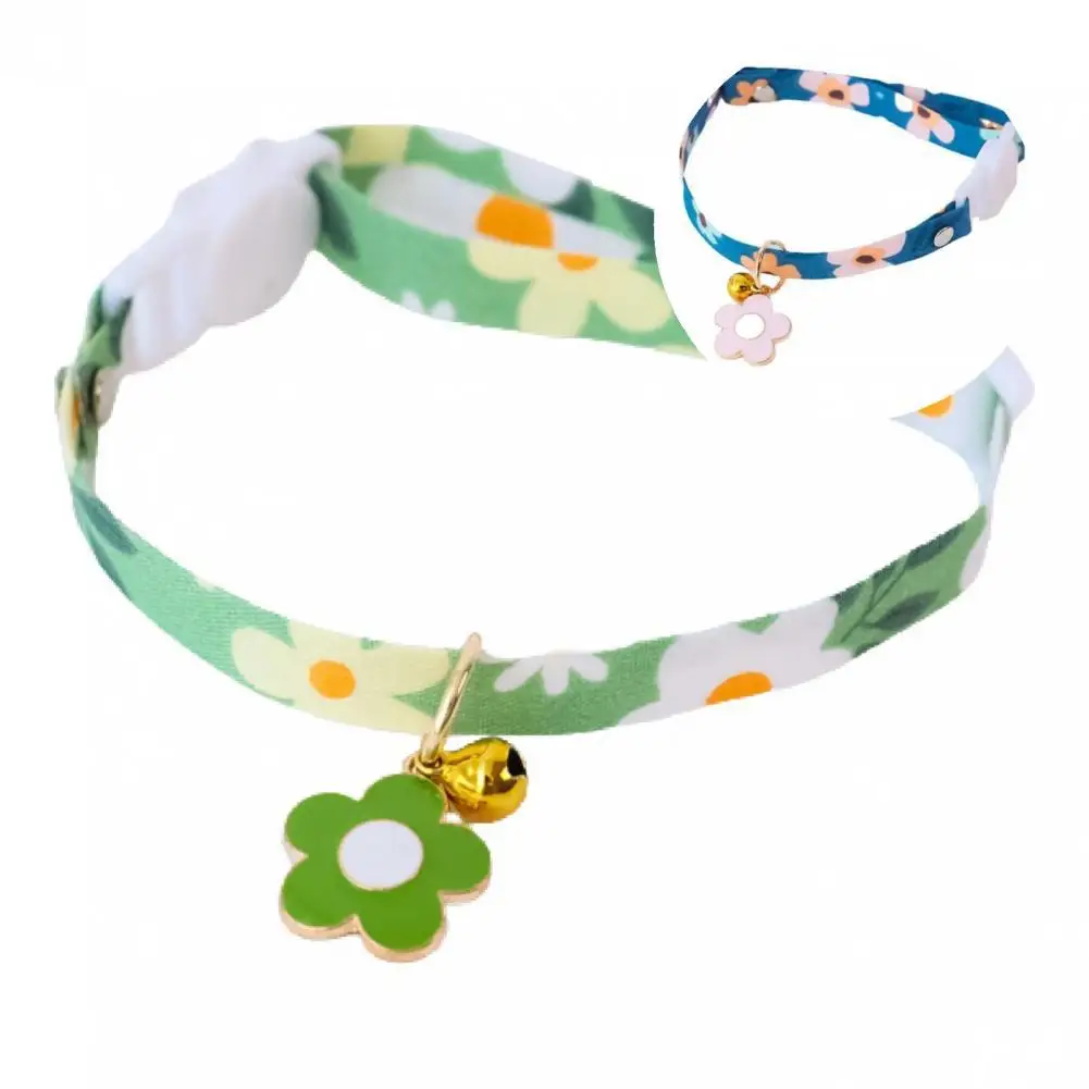 

Soft Practical Pets Dog Necklace Polyester Dogs Collar Flower Pattern Pet Accessories