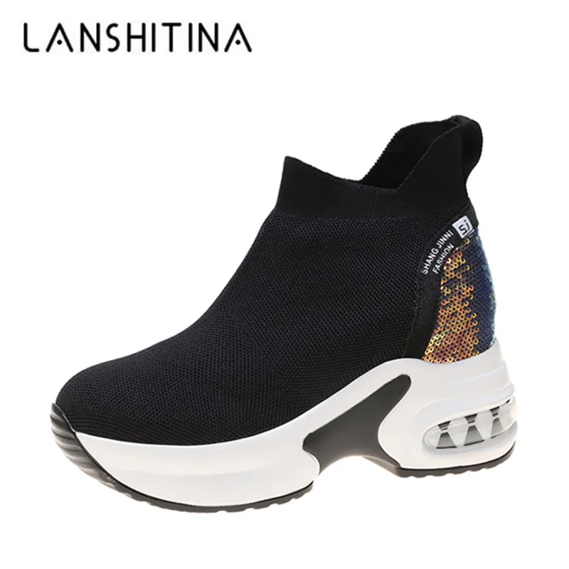 Женские осенние ботильоны Новинка 2019 года Повседневная дышащая обувь на каблуке