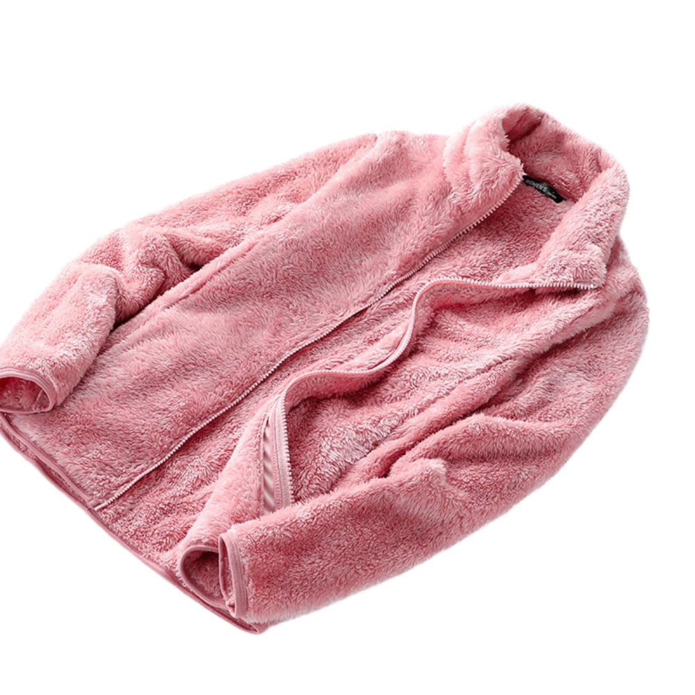 Куртка Snailify женская флисовая на молнии с высоким воротом двусторонняя для