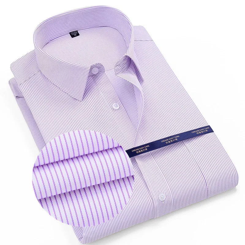 MFERLIER летние мужские большие размеры рубашки в полоску с коротким рукавом 8XL 9XL 10XL