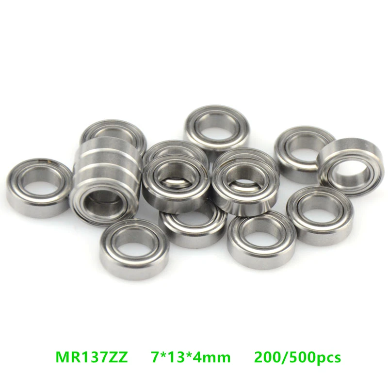 Бесплатная доставка Миниатюрный подшипник MR137ZZ 200/500 шт. MR137 2Z 7*13*4 шарикоподшипники с глубоким желобом 7x13x4