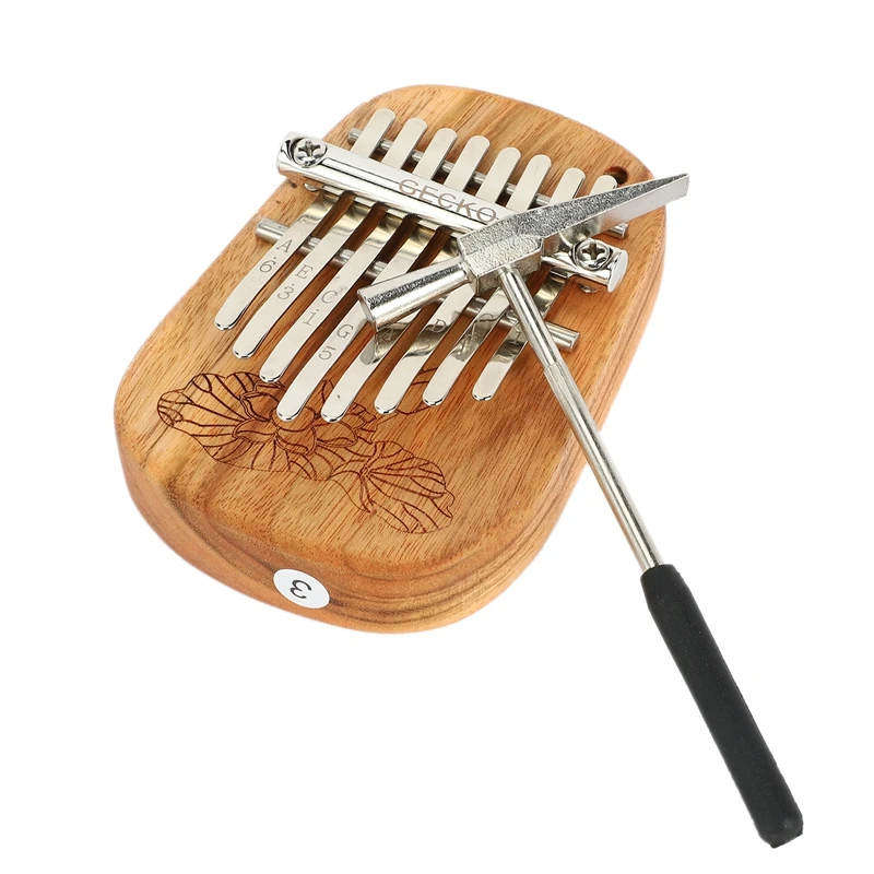 Мини-клавиатура Kalimba 8 клавиш лотос камфора дерево красное фортепиано клавиатура