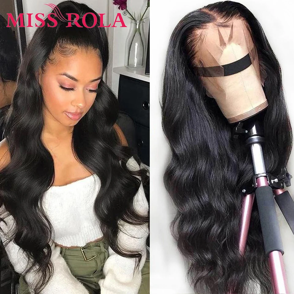 Miss Rola 13x4 Lace Front Human Hair Wigs Brazilian Remy Hair 100% Human Hair Body Wave Wig Lace Frontal Wig With Baby Hair