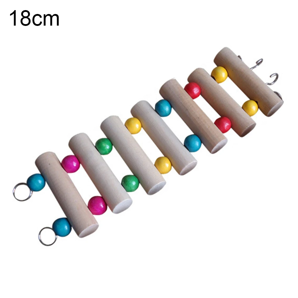 Домашние животные Птица Попугай деревянные бусины подвесной стенд для лазания