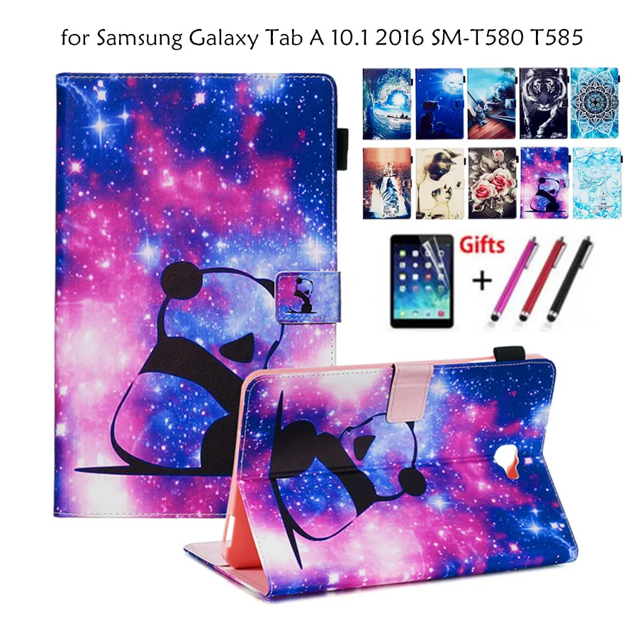 Чехол для Samsung Galaxy Tab A A6 10 1 2016 чехол из искусственной кожи с подставкой и принтом