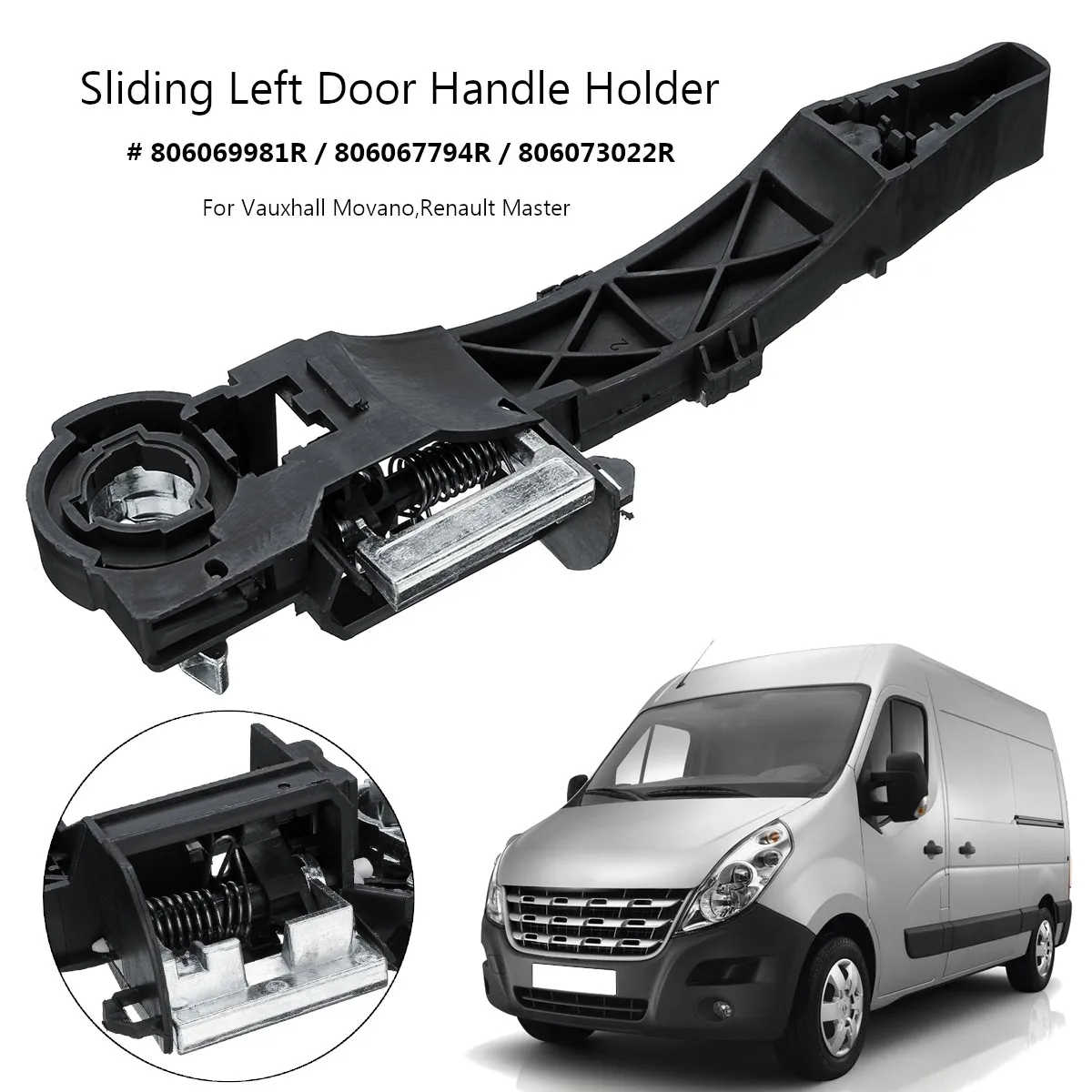 Левый боковой держатель ручки раздвижной двери для Opel Vauxhall Movano Renault Master 806069981R