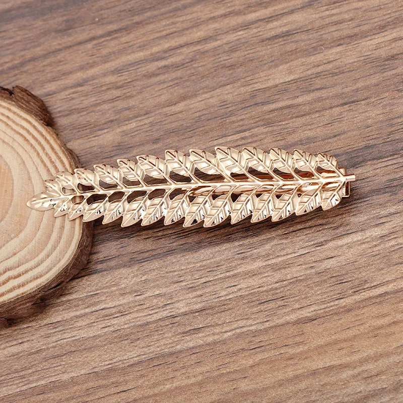 10pcs 88*21mm Mori Girl Leaf Bobby Hairpins Crocodile Duckbill With Teeth Alligator Clips Findings DIY Women's Bride Hair - купить по
