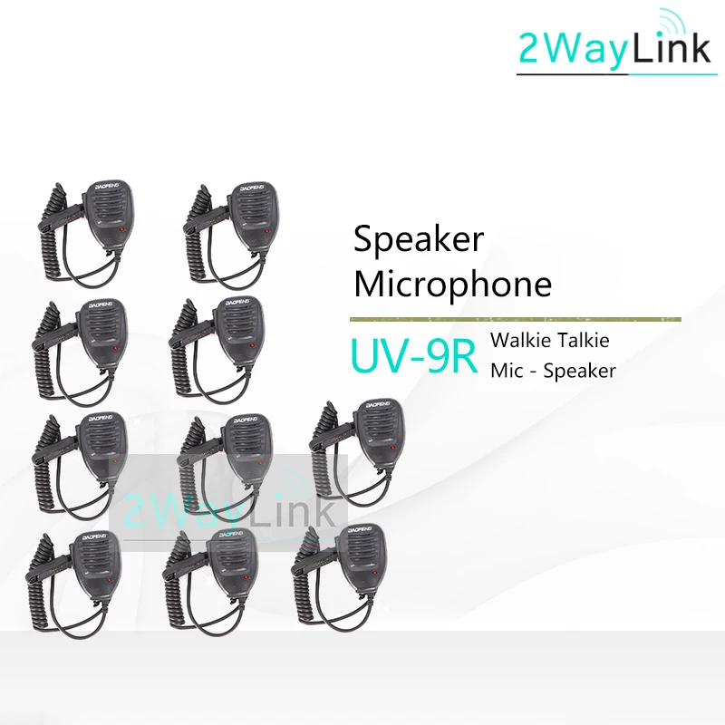 10PCS Микрофон BAOFENG для UV-9R/UV 9R/BF-A58/BF-9700, совместимый с UV-5R WP/UV-5S/UV-XR/GT-3WP/UV-9R Плюс Радио - Цвет: 10PCS