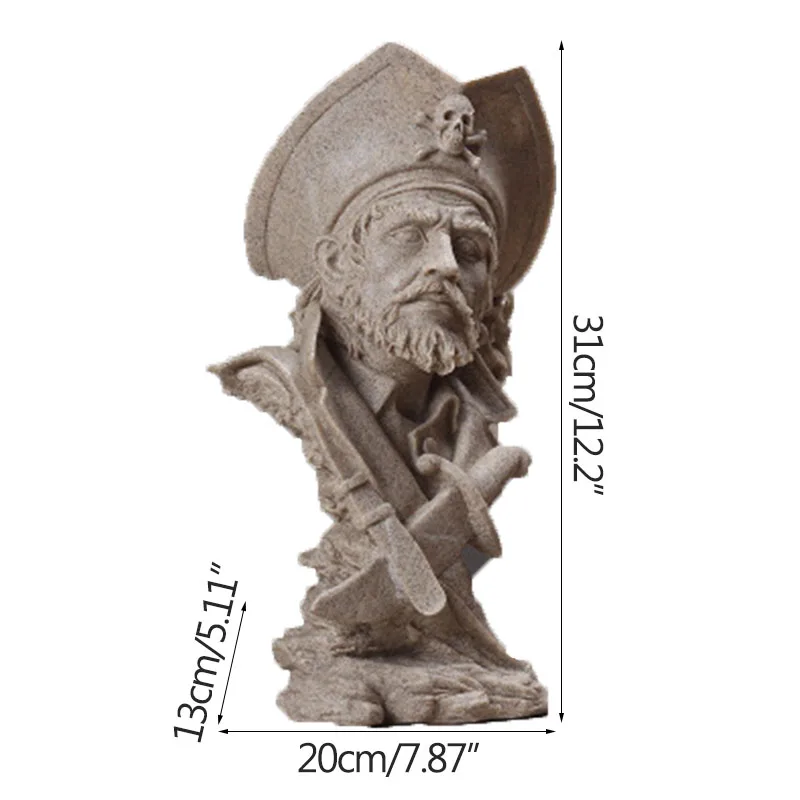 Европейская фигурка пиратского капитана скульптура украшение для комнаты