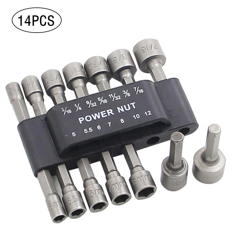 

Набор бит для дрели с шестигранным хвостовиком, 1/4 дюйма, 14 шт.