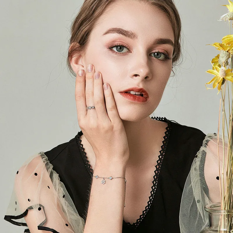 2019 модная зимняя коллекция подарки браслеты со снежинками и кольца Ювелирные