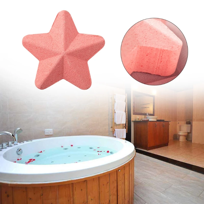 

10 шт. розовые в форме звезды бомбы для ванны натуральные эфирные масла пузырьки морская соль для спа шарики увлажняющий, отшелушивающий очи...