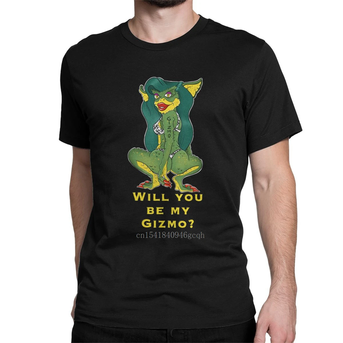 

Men Will You Be My Gizmo Gremlins T Shirt 1984 Movies Cotton Tops Humorous Short Sleeve Round Collar Tee Shirt Arrival T-Shirts