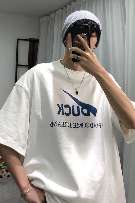 

Short-Sleeved T-shirt Men's Summer Trendy Loose Half Sleeve Fashion Brand Ins Simple All-Match Clothes