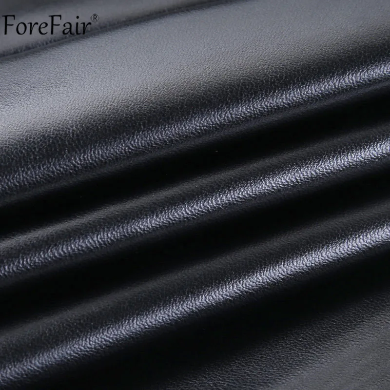 Платье Forefair из искусственной кожи с V образным вырезом черное пикантное летнее