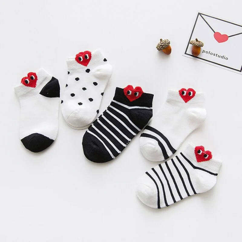 C009 5 Pairs/lot New Autumn Soft Cotton Boys Girls Short Socks Cute Cartoon Pattern Cute Kids Socks for Baby Boys Girls 1-3Y - Цвет: C009