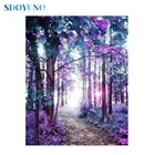 Абстрактная полноразмернаякруглая алмазная живопись SDOYUNO 5D, сделай сам, алмазная вышивка, мозаика, пейзаж, стразы, картины, домашний декор