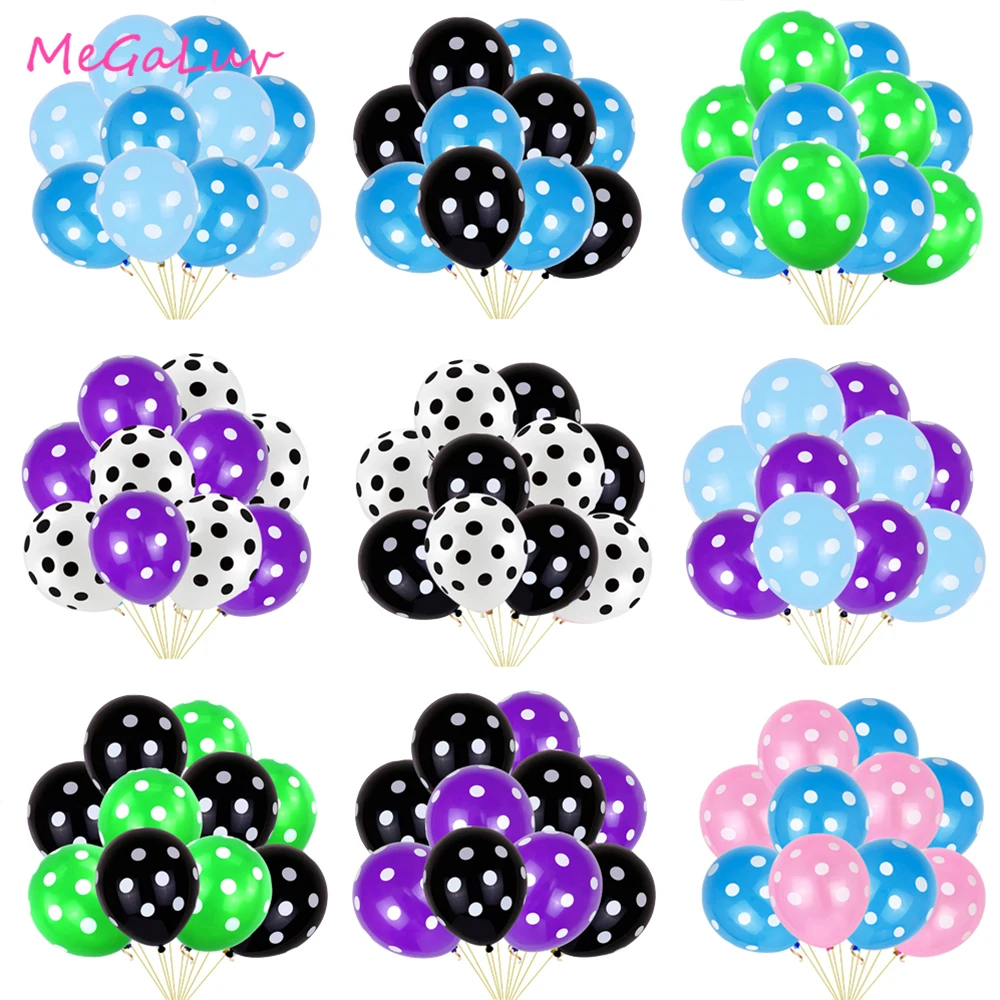 

10PCS 12 Inch Round Latex Balloon Polka Dot Balloon Party Decoration Balloon Birthday Wedding Opening Site Layout