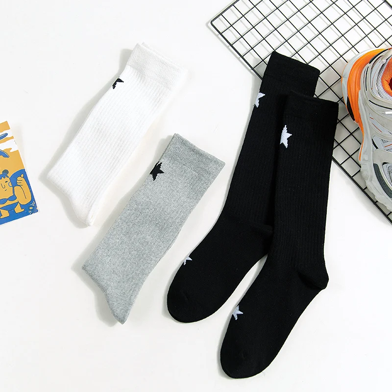 CARTELO Women Socks Soild Star Pattern Golf Ladies long Tube Socks Unisex Outdoor Running Cycling Long Pressure Sport Stockings