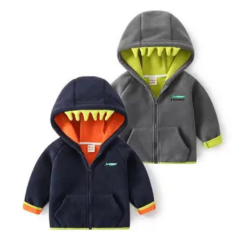 Baby Clothes 2-5T Autumn And Winter Plus Fleece Warm Fleece Sweater Boys And Girls Casual Hooded Sweater 1