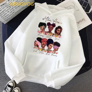 Толстовка с принтом you are black для девочек, зимний флисовый свободный спортивный костюм с цветочным принтом