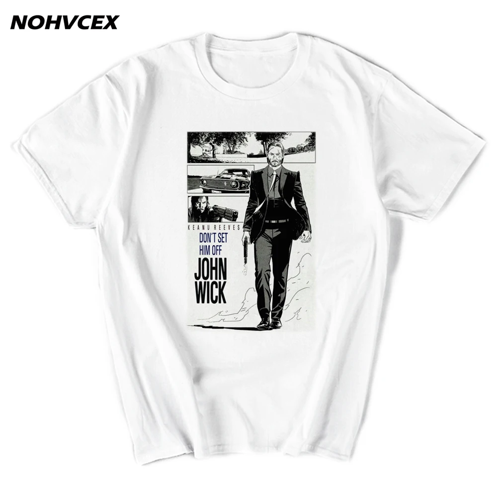 Летние топы Мужская короткая футболка с круглым вырезом John Wick Baba Yaga Classic|Мужские
