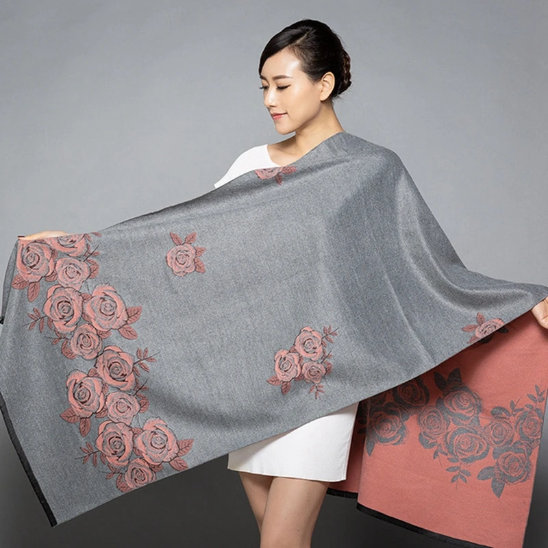 

Brand Designer 2019 New women Cashmere Pashmina scarf Autumn Winter warm elephant scarves for lady shawls and wraps long Thick