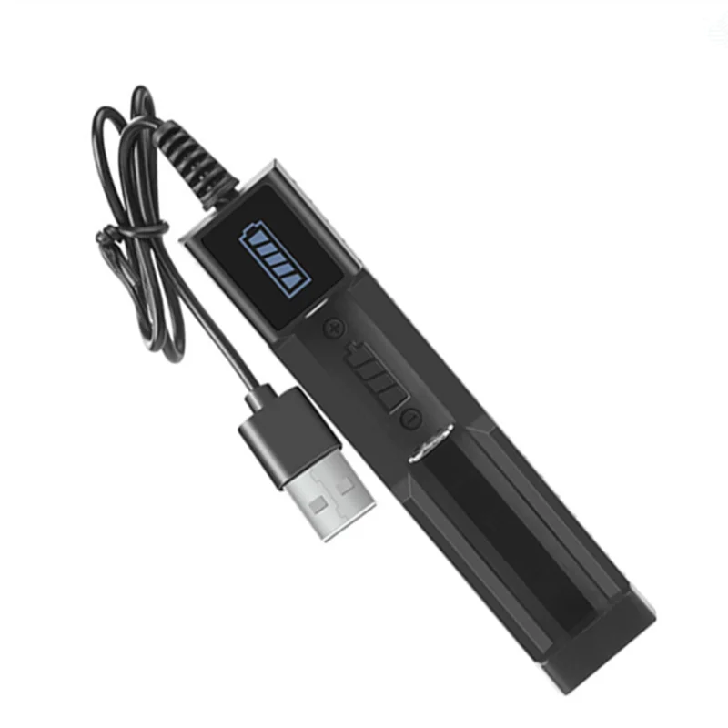 Универсальное зарядное устройство с 1 слотом для аккумуляторов 18650 умное со