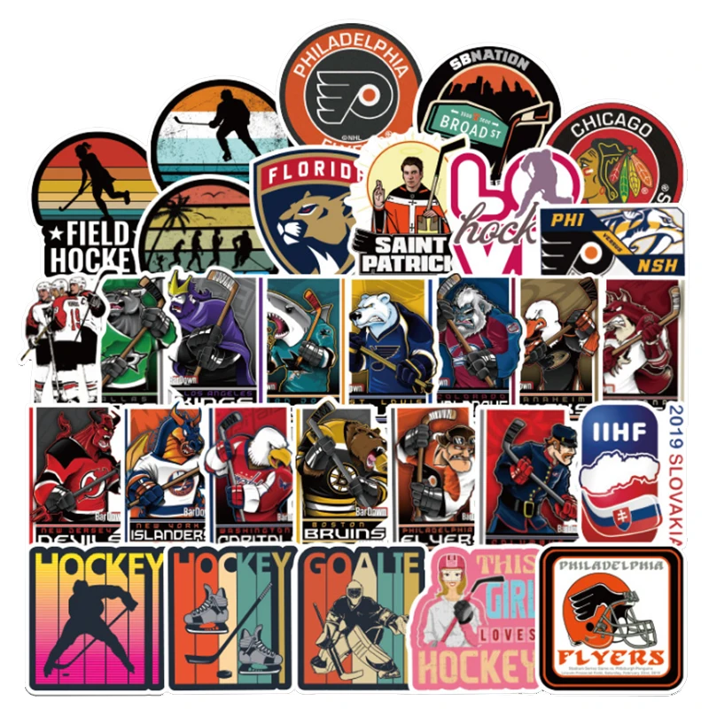 Lote de 10/30/50 Uds. Para ordenador port&aacute;til de grafiti, pegatina impermeable para decoraci&oacute;n de Hockey sobre hielo, serie deportiva, creativo, venta al por mayor-0