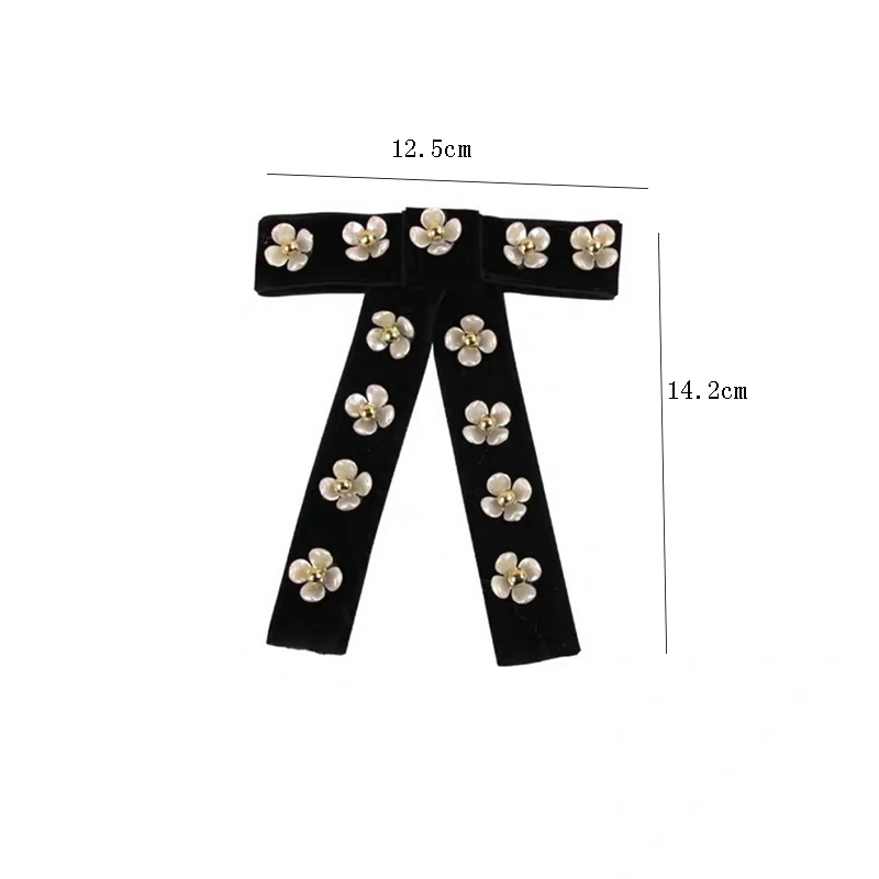 

Temperament Camellia Big Bowknot Barrettes for Women Black Velvet Flowers Large Cross Knotted Clip Hairpins Hair Accessories