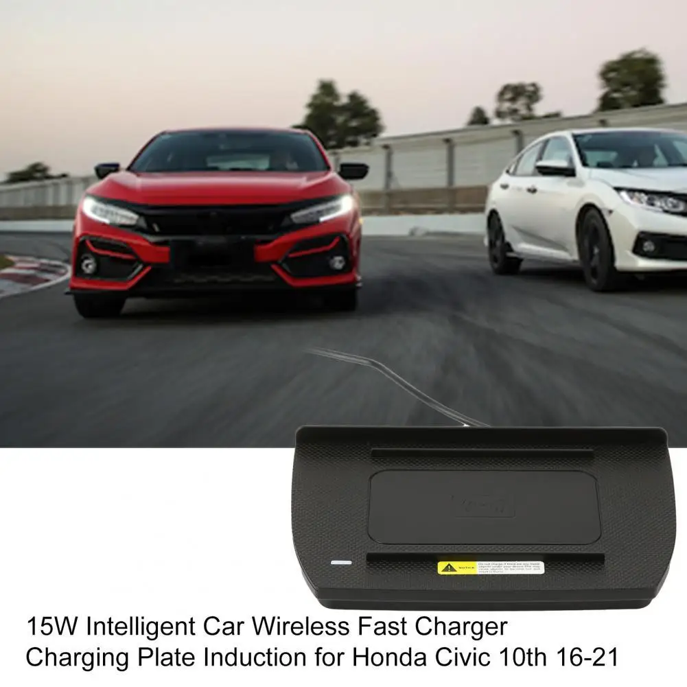 

50% HOT SALES!!!15W Intelligent Car Wireless Fast Charger Charging Plate Induction for Honda Civic 10th 16-21