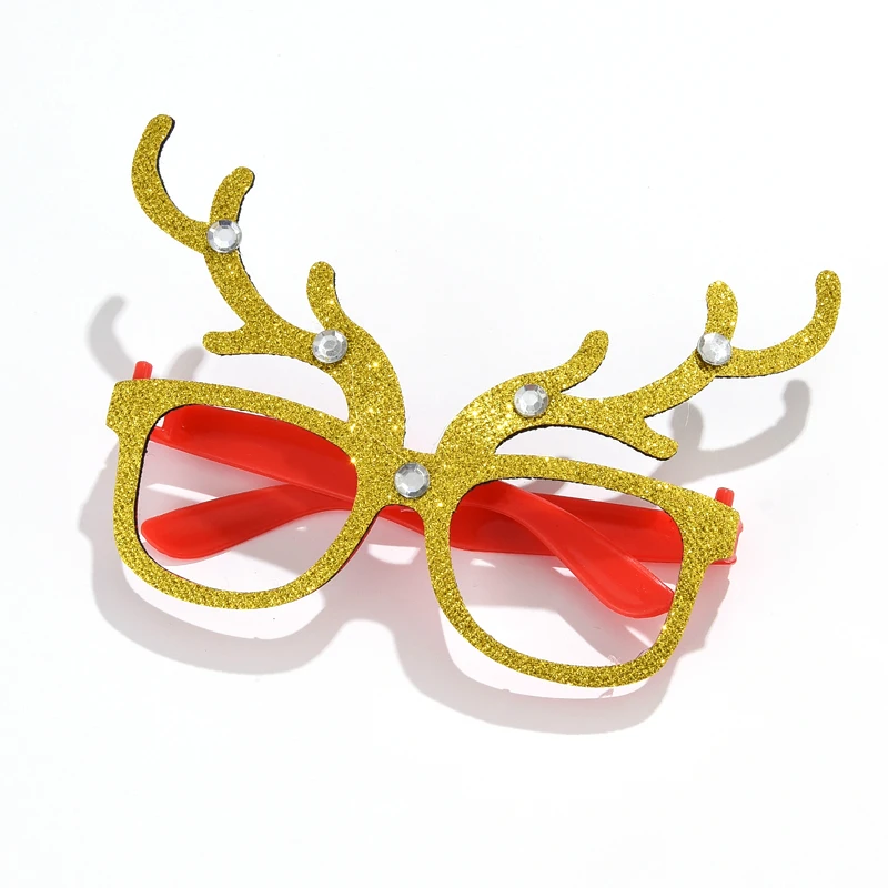 

Funny Christmas Decoratio Glasses Frame 2021 Festival Party Cute Glasses Prop Xmas Holiday Adult Kids Christmas Tree Elk Gift