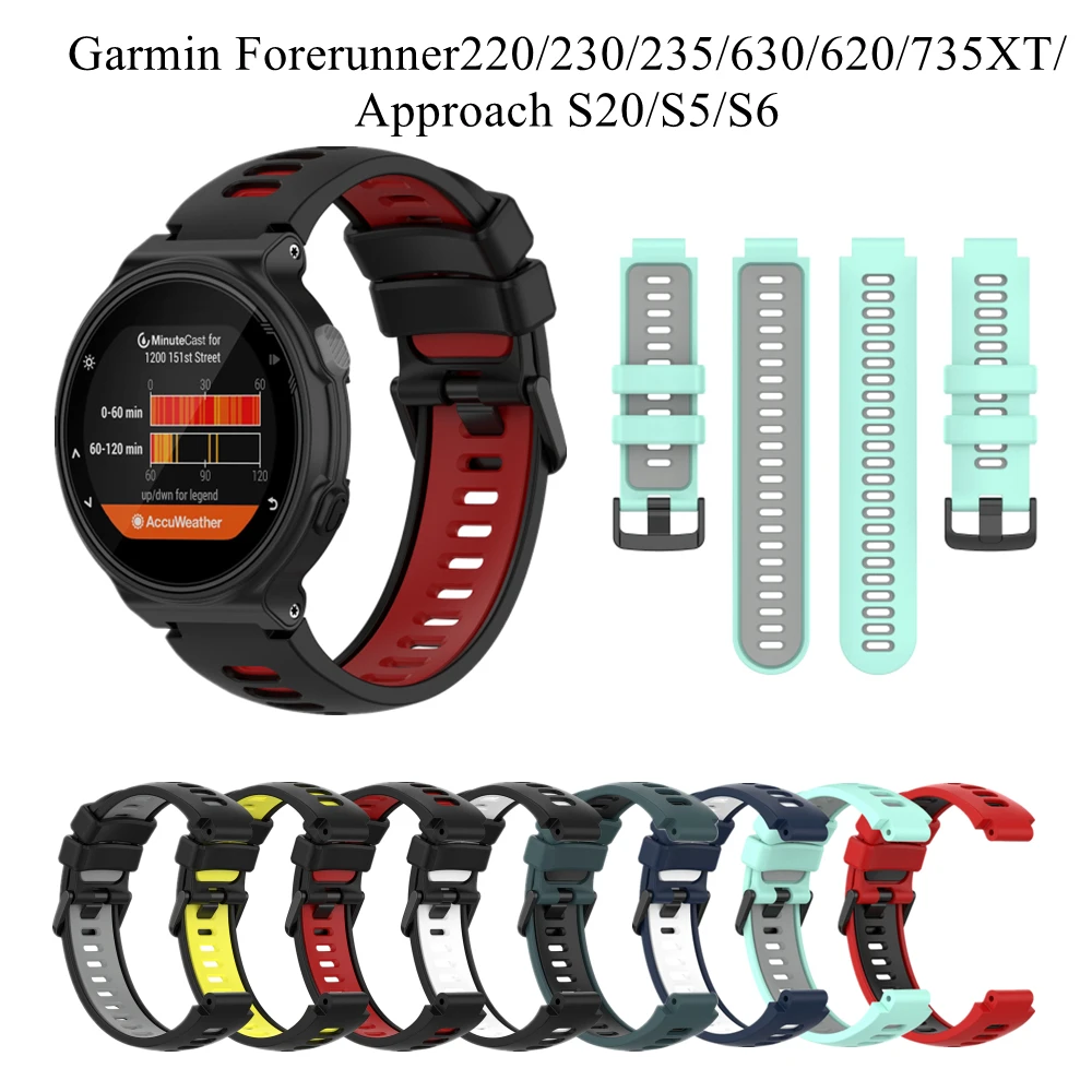 

Ремешок для часов Garmin Forerunner 235 220 230 620 630 735 735XT GPS подход S20 S5 S6, браслет для занятий спортом на открытом воздухе