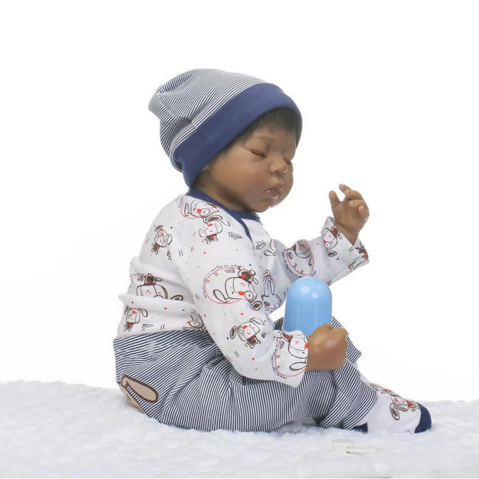 Кукла реборн для мальчиков 20 дюймов спящий Черный Малыш имитация кукол игрушка Kds