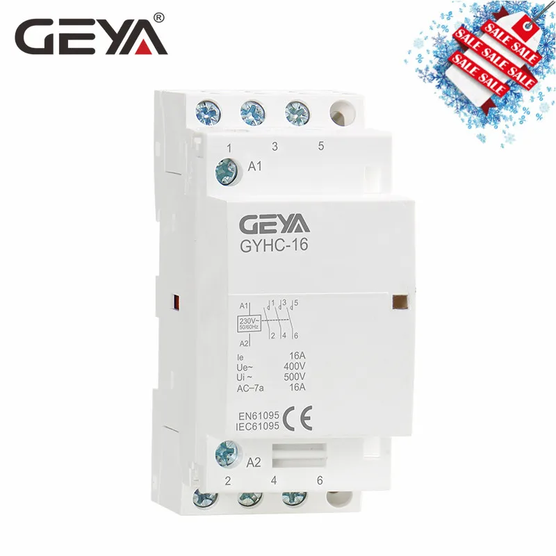 GEYA GYHC 3 фазы 16A 20A 25A 3NO 220 В din-рейку бытовой AC модульный контактор автоматический