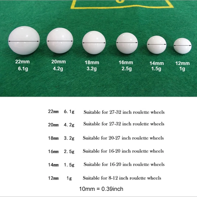5 шт. сменные акриловые белые шарики для русской рулетки 12/14/16/18/20/22 мм |