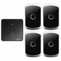 cacazi welcome home wireless doorbell 300m remote cr2032 battery waterproof us eu uk plug 1 button 4 receiver ringbell 220v