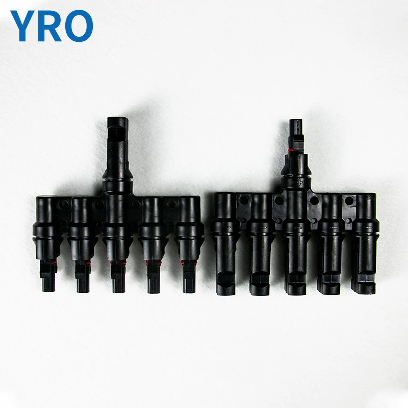 

1 Pair 1000V PV T Branch Connector 5 in 1 used for Solar System
