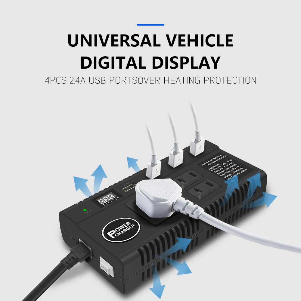 SUNYIMA Чистая синусоида Инвертор DC12V 24 В до AC110 220V 120 Вт 5A автомобильный инвертор