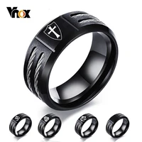 vnox personalize wia ring for men stainless steel cross knights templar shield oum wild wold ring custom gift for him