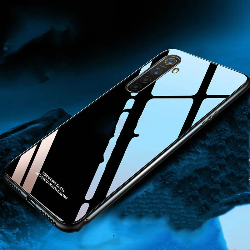 Чехол из закаленного стекла для OPPO Realme 5i Жесткий мягкого ТПУ с рамкой задней