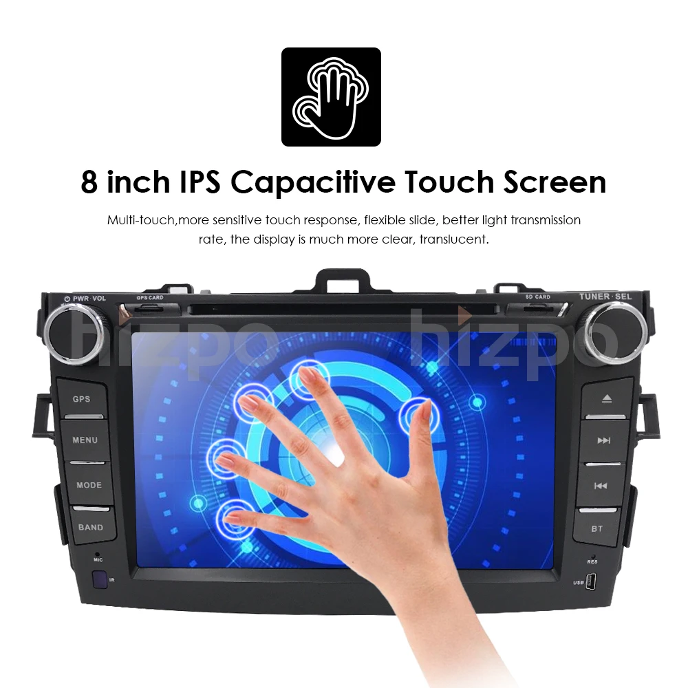 Автомагнитола 2 din автомобильный DVD-плеер с экраном 8 дюймов Android 10 1080P HD для Toyota Corolla