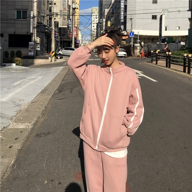 Женский спортивный костюм с воротником стойкой Colorfaith повседневный плотный